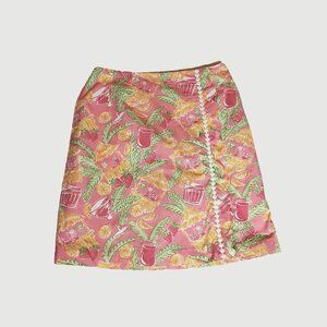 Lilly Pulitzer Skirt, White Label Vintage Juice Bar Size 6/8 Length 20" A-Line